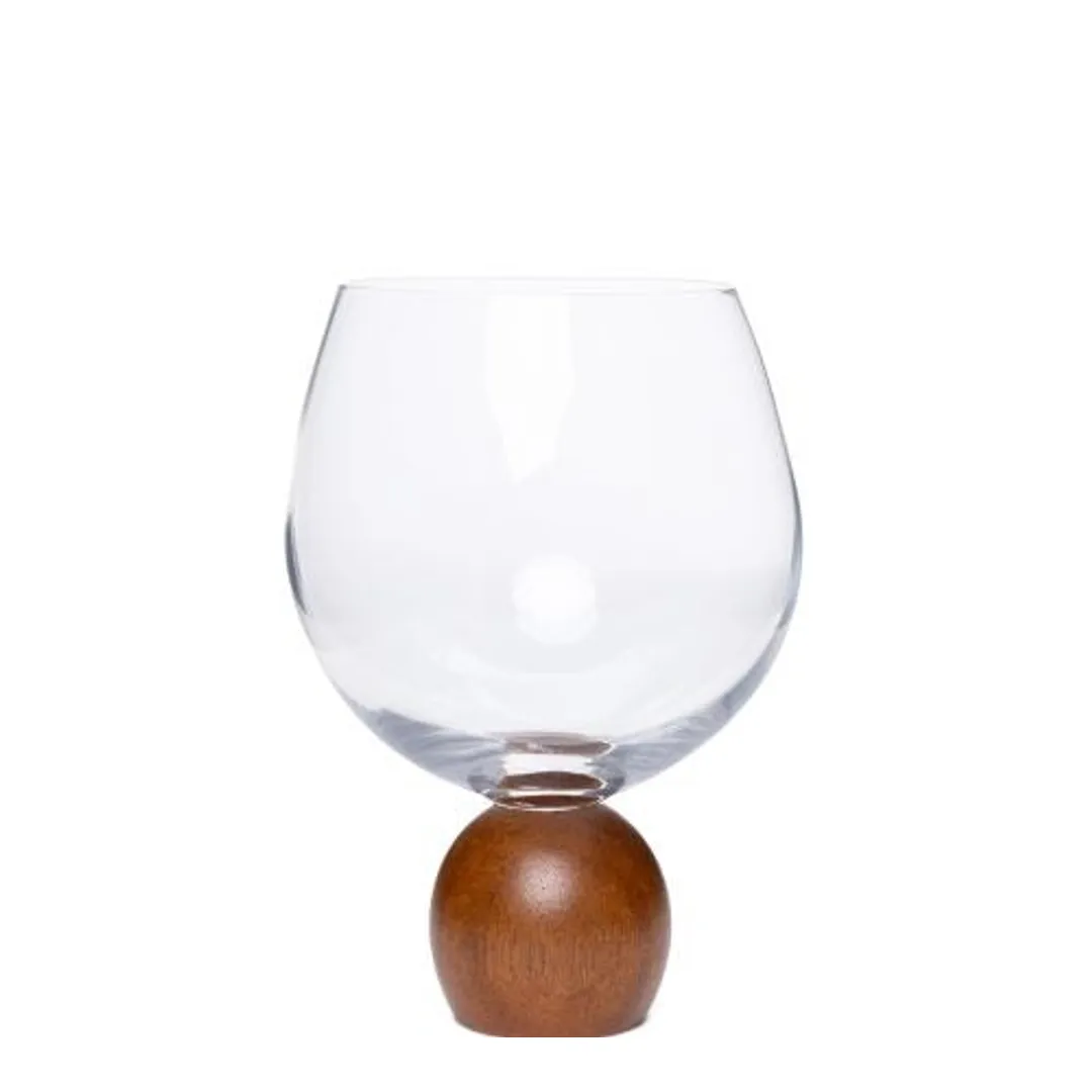 Jogo de Taças para Gin em madeira acácia e cristal - 640ml