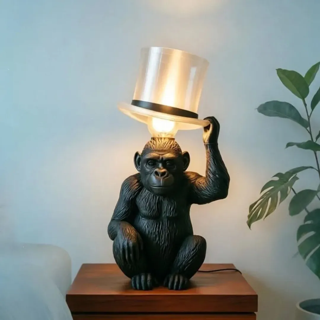 Luminária de mesa Macaco Chapéu - design contemporâneo